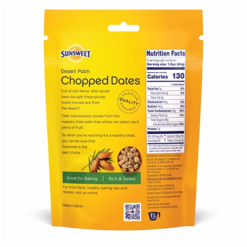 Sunsweet® Chopped Dates Perspective: back