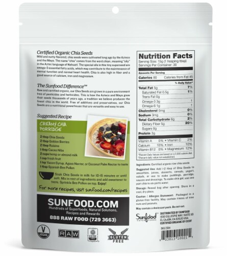 Sunfood Raw Organic Chia Seeds Perspective: back