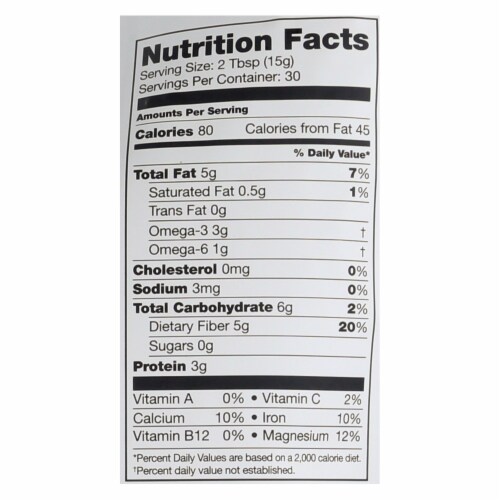 SunFood Organic Chia Seed Powder Perspective: back