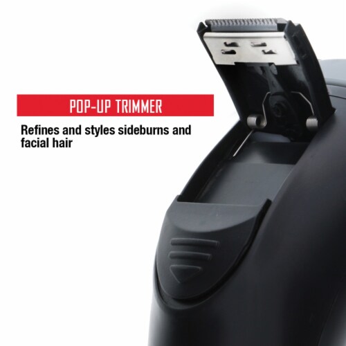 Barbasol Men's Rechargeable Dry Rotary Shaver with Pop-up Trimmer (CBR1-1002-BLY) Perspective: back