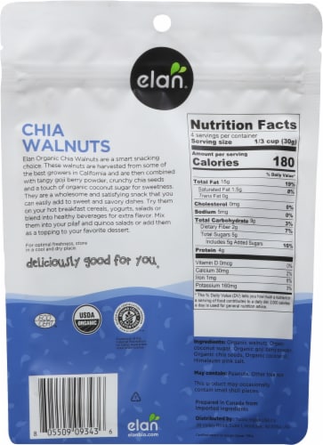 Elan® Organic Chia Walnuts Perspective: back