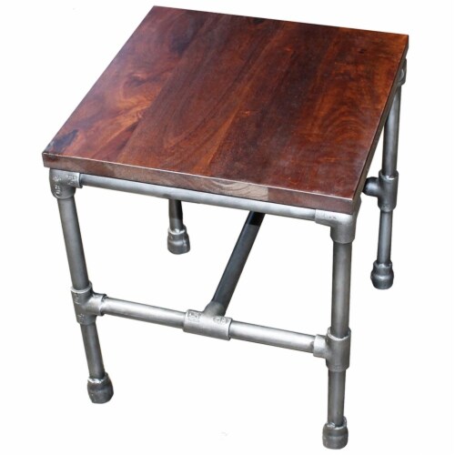 Anaheim Solid Wood Side Occasional Table in Brown Perspective: back