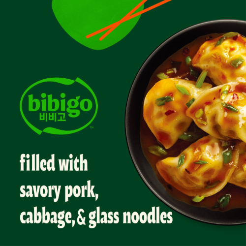 Bibigo Frozen Vegetable & Pork Spicy Sauced Dumplings Perspective: back