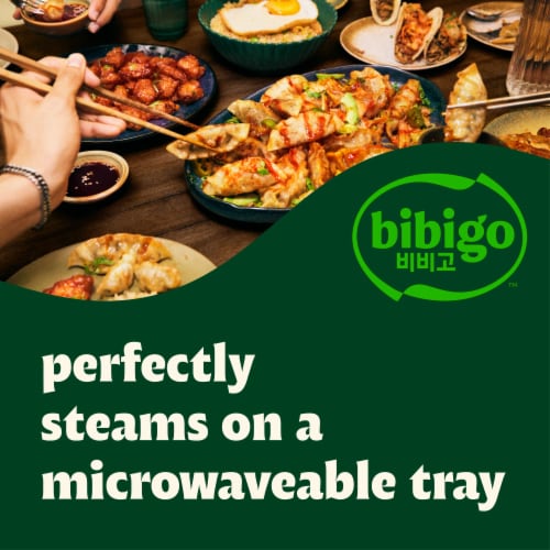 Bibigo Korean Style Chicken & Vegetable Steamed Dumplings Perspective: back