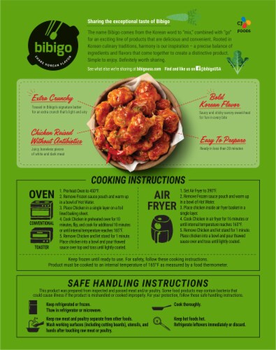 CJ Bibigo Korean-Style Sweet & Spicy Crunchy Chicken Perspective: back