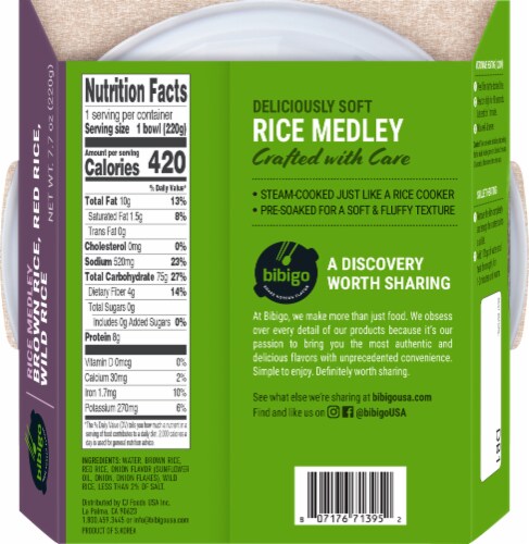 Bibigo Deliciously Soft Brown Red Wild Rice Perspective: back
