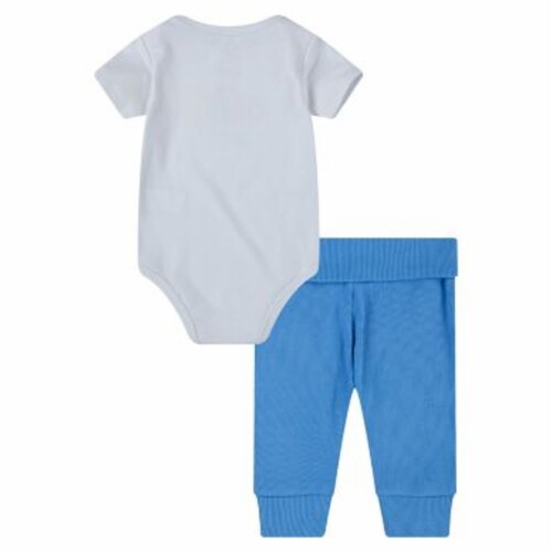 Nike Newborn 2 Piece Bodysuit And Pant Set In White Blue Newborn Fry s Food Stores