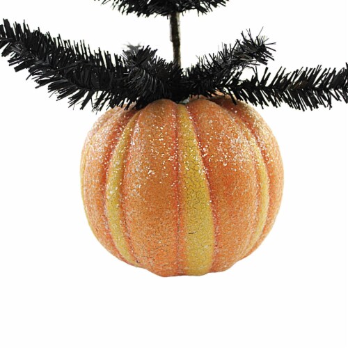 Halloween Black Tree With Pumpkin Base Polyresin Crackled Glittered 2929492 Perspective: back