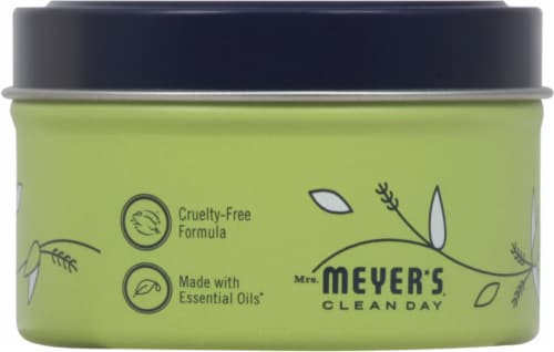 Mrs. Meyer's Clean Day Lemon Verbena Scent Tin Candle Perspective: back