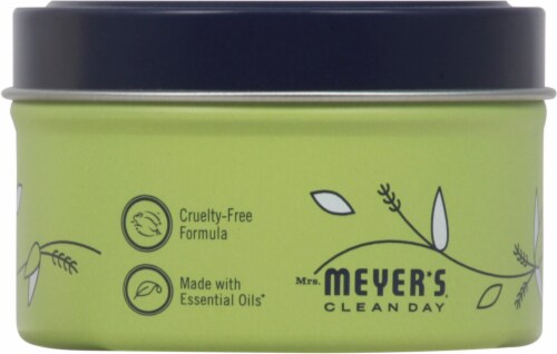 Mrs. Meyer's Clean Day Lemon Verbena Scent Tin Candle Perspective: back