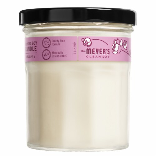 Mrs. Meyer's Clean Day Peony Scent Scented Soy Candle Perspective: back