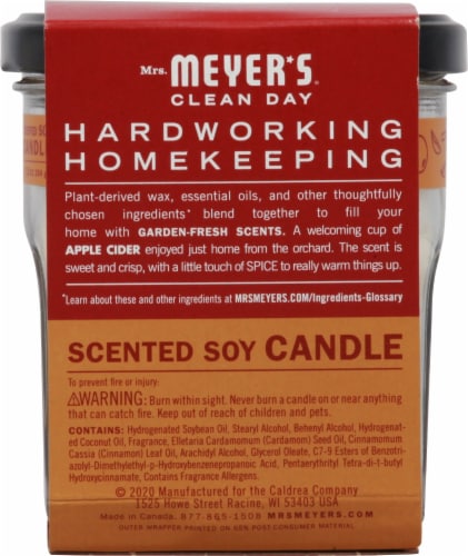 Mrs. Meyer's® Apple Cider Soy Candle Perspective: back