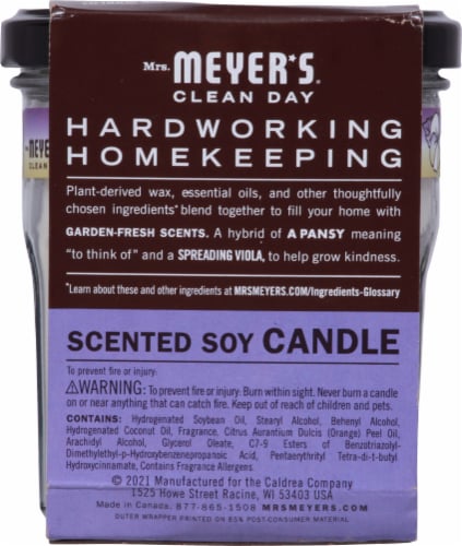 Mrs. Meyers® Clean Day Compassion Flower Scented Soy Candle Perspective: back