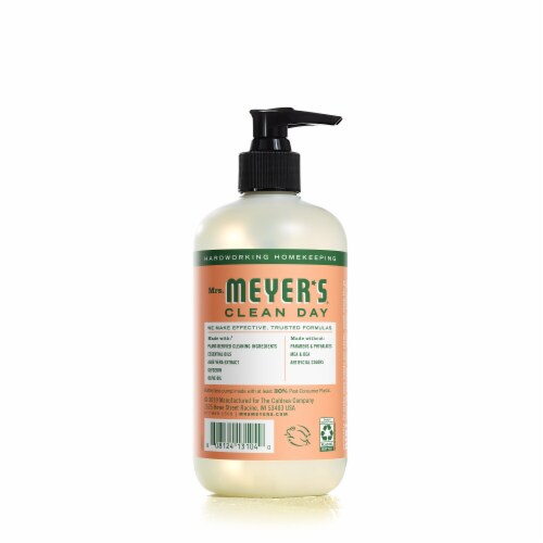 Mrs. Meyer's Clean Day Hand Soap, Geranium, Made Without Parabens or Phthalates Perspective: back
