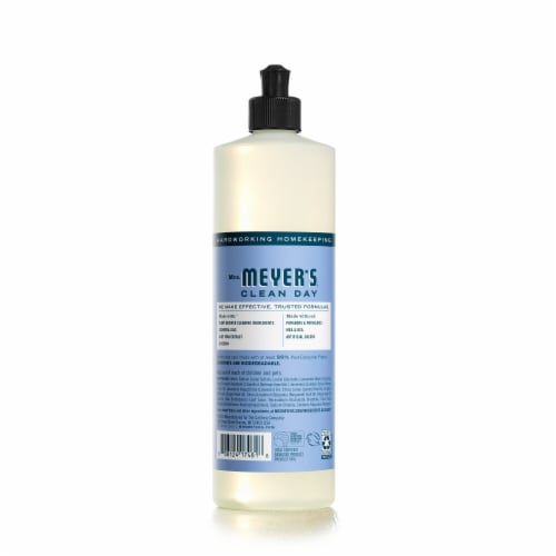 Mrs. Meyer's Clean Day Liquid Dish Soap, Bluebell Scent, 16 Ounce Bottle Perspective: back