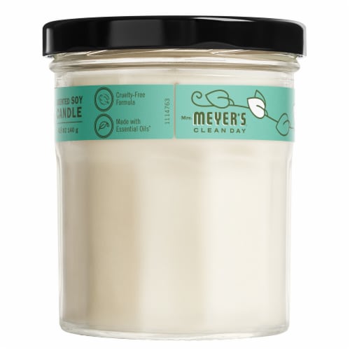 Mrs. Meyer's Clean Day Scented Soy Candle, Basil Scent, 4.9 Ounce Candle Perspective: back