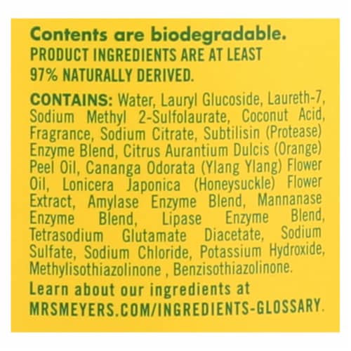 Mrs. Meyer's Clean Day Honeysuckle Scent Laundry Detergent Liquid Perspective: back
