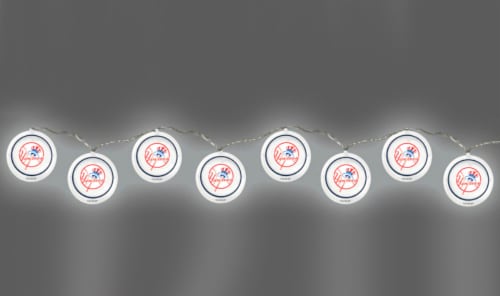 New York Yankees Logo 10 LED Disc String Light Set 8 1/2 Feet Long NYY Perspective: back