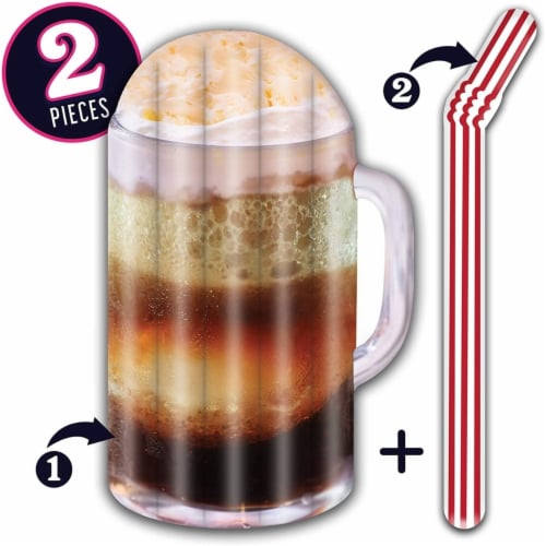 Take 2 Floats Root Beer Water Float & Noodle Pool Blow Up Inflatable Raft Mighty Mojo Perspective: back