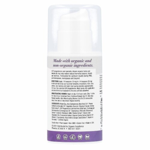 Organic Excellence Feminine Balance Therapy Bio-Identical USP Progesterone Cream - 3.3 Perspective: back