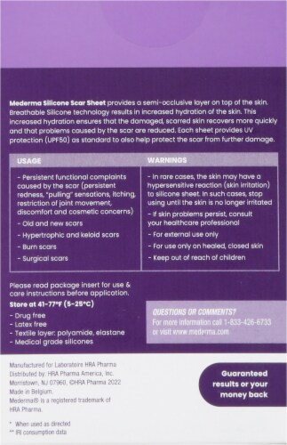 Mederma® Medical Grade Small Silicone Scar Sheet Perspective: back