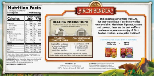 Birch Benders® Paleo Grain-Free Toaster Waffle Perspective: back