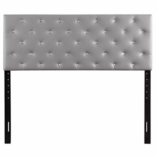 Glory Furniture Super Nova Faux Leather Upholstered Full Headboard in Light Gray Perspective: back