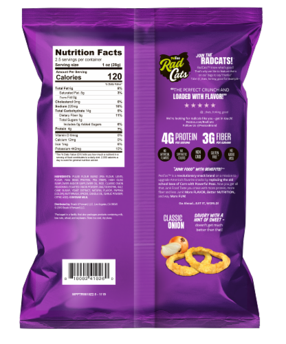 Peatos Classic Onion Crunchy Rings Perspective: back