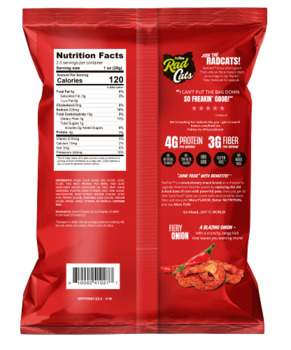 Peatos Fiery Onion Crunchy Rings Perspective: back