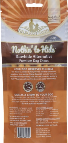 Fieldcrest Farms Nothin' to Hide Rawhide Alternative Small Peanut Butter Twist Stix Dog Chews Perspective: back