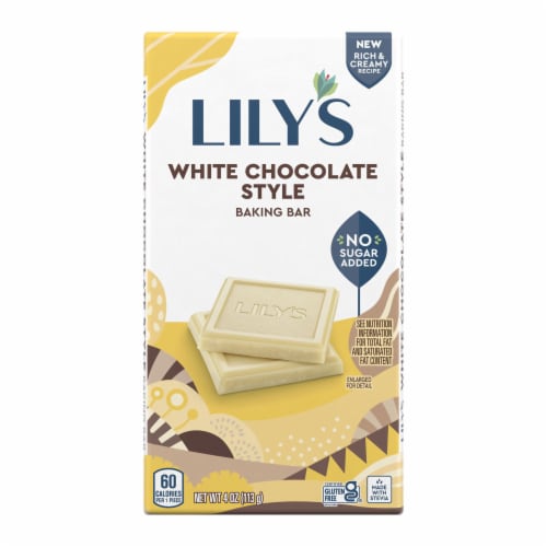 LILY'S White Chocolate Style No Sugar Added Baking Bar Perspective: back