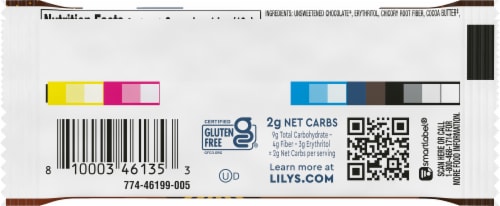 Lily's Extra Dark Chocolate Bar Perspective: back