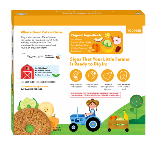 Once Upon a Farm™ Tractor Wheels™ Banana Pumpkin Cauliflower Bars Perspective: back