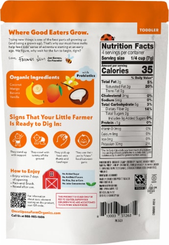 Once Upon A Farm™ Mango Ba-Nilla Coconut Melts Perspective: back