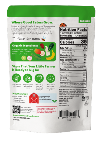 Once Upon a Farm™ Organic Tropical Greens Smoothie Melts Perspective: back