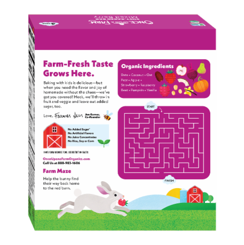 Once Upon A Farm® Kid's Soft-Baked Bar Mixed Berry Perspective: back