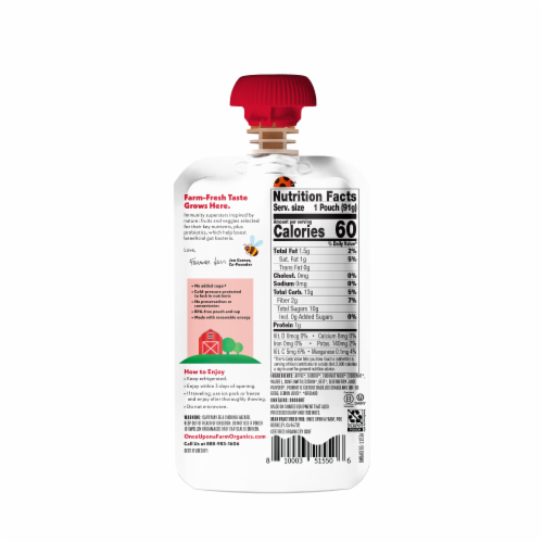 Once Upon A Farm™ Apple Cherry Elderberry Immunity Blend Yogurt Perspective: back