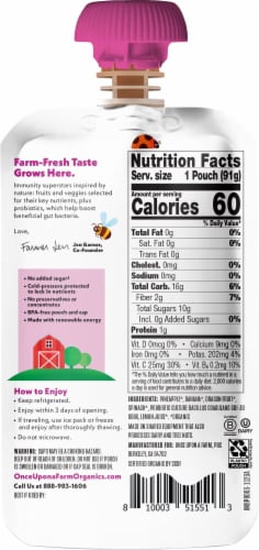Once Upon A Farm™ Pineapple Banana Dragonfruit Immunity Blend Yogurt Pouch Perspective: back