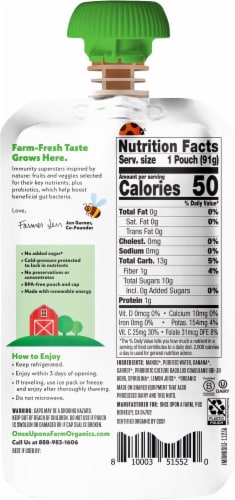Once Upon a Farm Organic Immunity Blend Snack Pouch Perspective: back