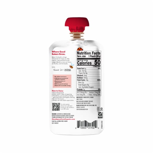 Once Upon a Farm™ Apple and Sweet Potato Organic Baby Food Pouch Perspective: back