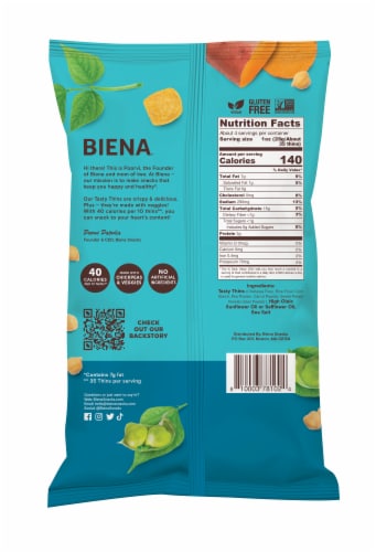 Biena® Sea Salt Tasty Thins™ Perspective: back