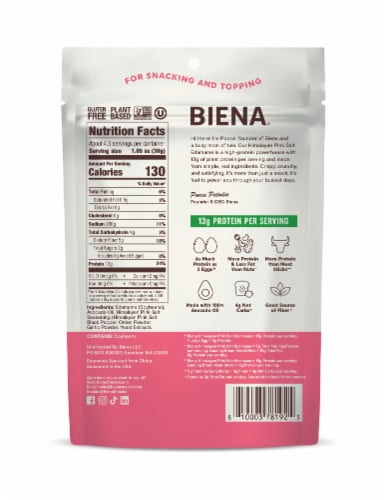 Biena® Himalayan Pink Salt Roasted Edamame Perspective: back