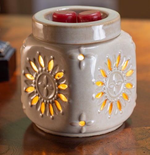 VP Home Floral Sun Wax Warmer for Scented Wax, Ceramic Electric Home Fragrance Warmer. Perspective: back