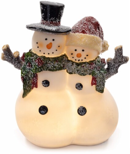 VP Home LED Farmhouse Snowman Decor: Christmas Figurines, Resin