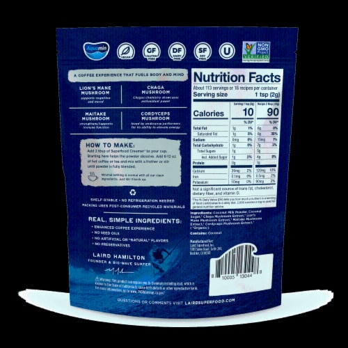 Laird Original Superfood Creamer® with Functional Mushrooms Perspective: back