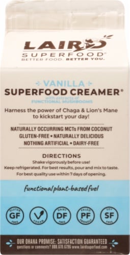 Laird Superfood® Superfood Creamer® Vanilla Plant-Based Creamer Perspective: back