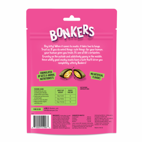 Bonkers® Chick 'N' Cheddar Catnip Cat Treats Perspective: back