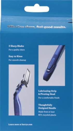 Harry's 3-Blade Men's Disposable Razors - Midnight Blue Perspective: back