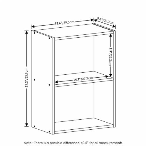 Furinno Luder 2-Tier Open Shelf Bookcase, Blackwood Perspective: back