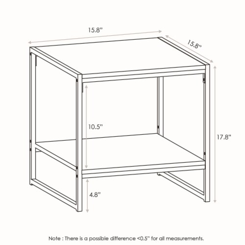 Furinno Romain 2-Tier Tall End Table, Espresso Perspective: back